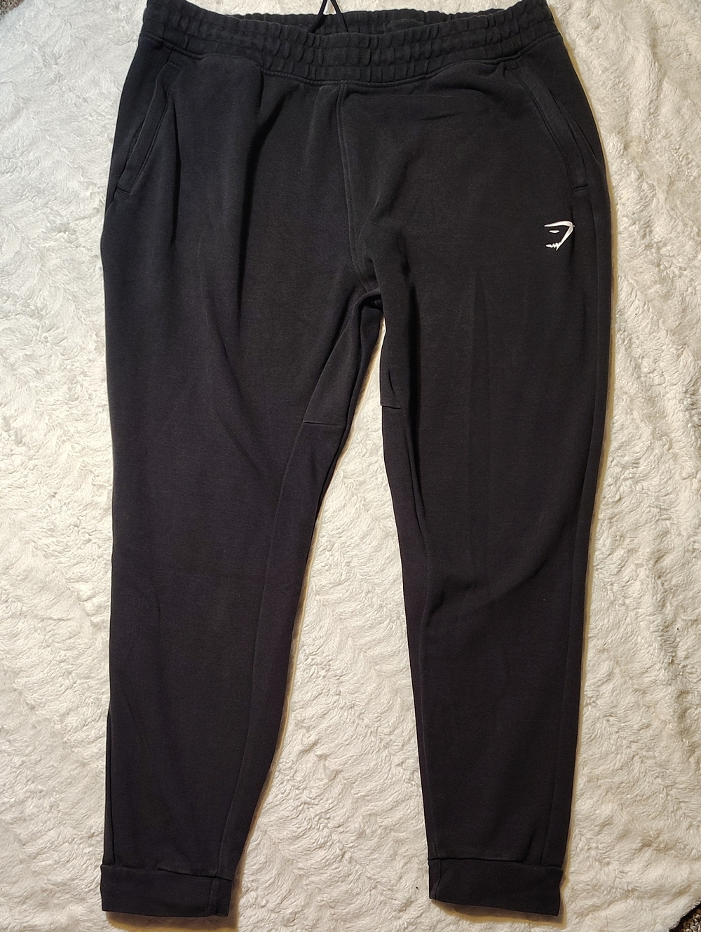Gymshark Black Tapered Joggers with Subtle Logo